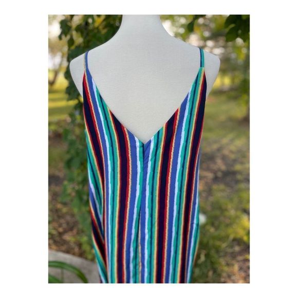 California Moonrise Striped Maxi Tent Dress Multicolor Sz L - Picture 8 of 9